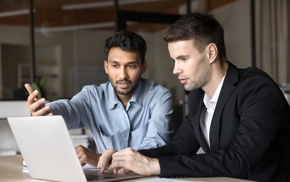 Financial advisor discussing personal loan options